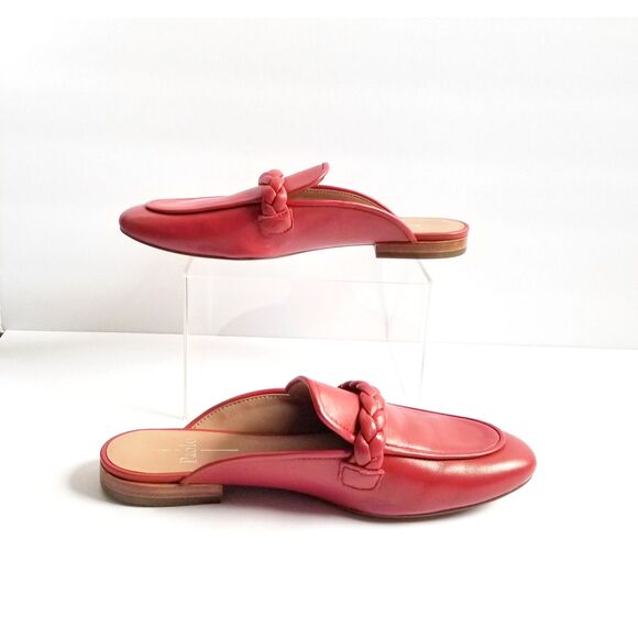 LINEA PAOLO Amy Braided Keeper Mules Red Napa Leather Sz 6.5 Slip On - Picture 6 of 12